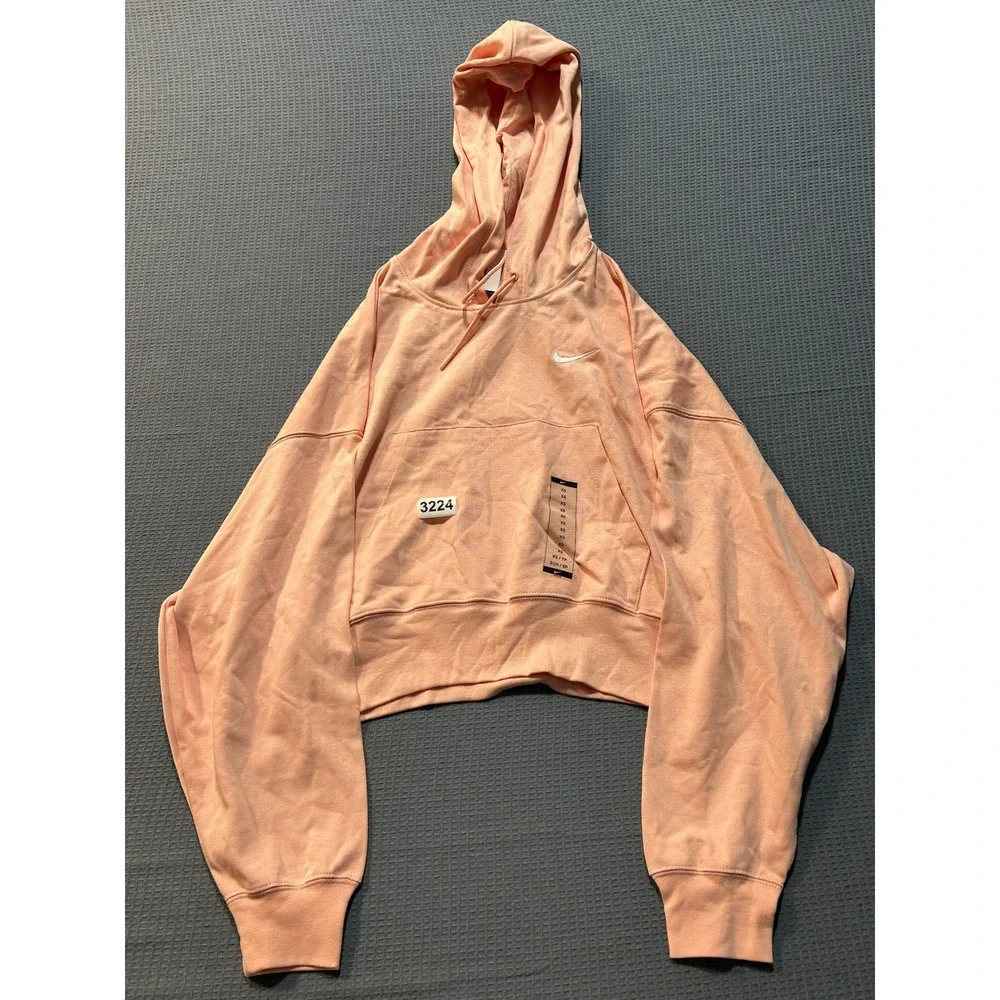 Nike Cropped Hoodie Women Sz XS Peach